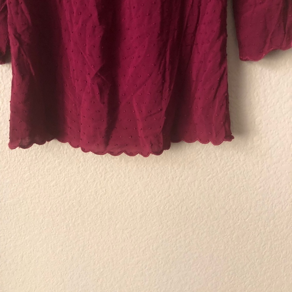 Anthropologie Maeve scallop Hem Swiss dot top - Picture 5 of 8